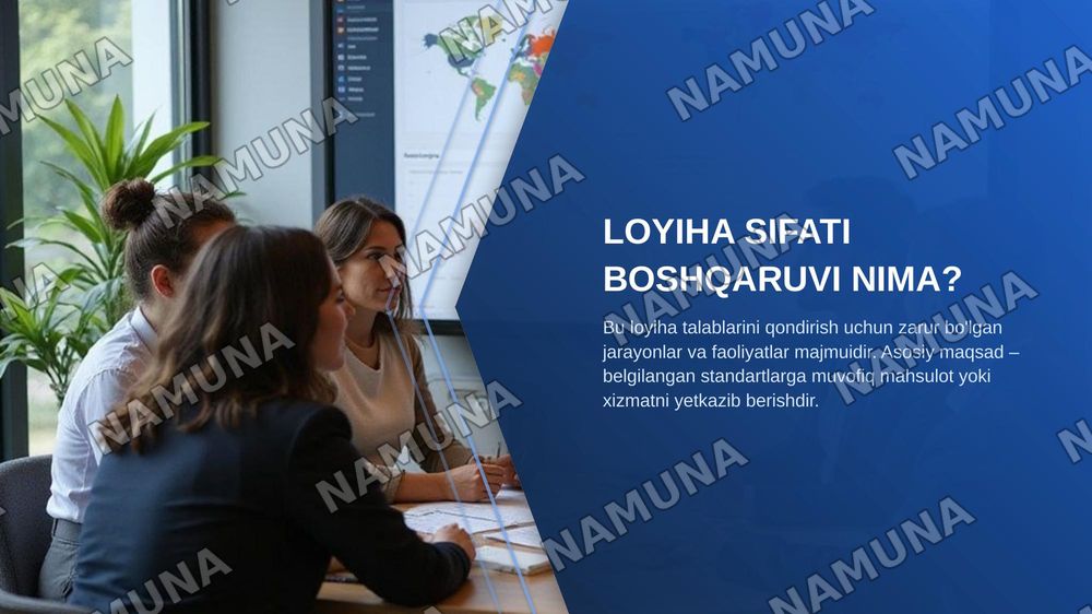 3.Loyihani boshqarishda sifatini boshqarishining asosiy tushunchalari va toifalari — zamonaviy taqdimot, 4-slayd