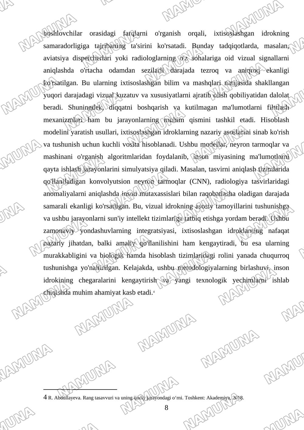 Ixtisoslashgan idroklar tavsifi — mustaqil ish, 8-varaq
