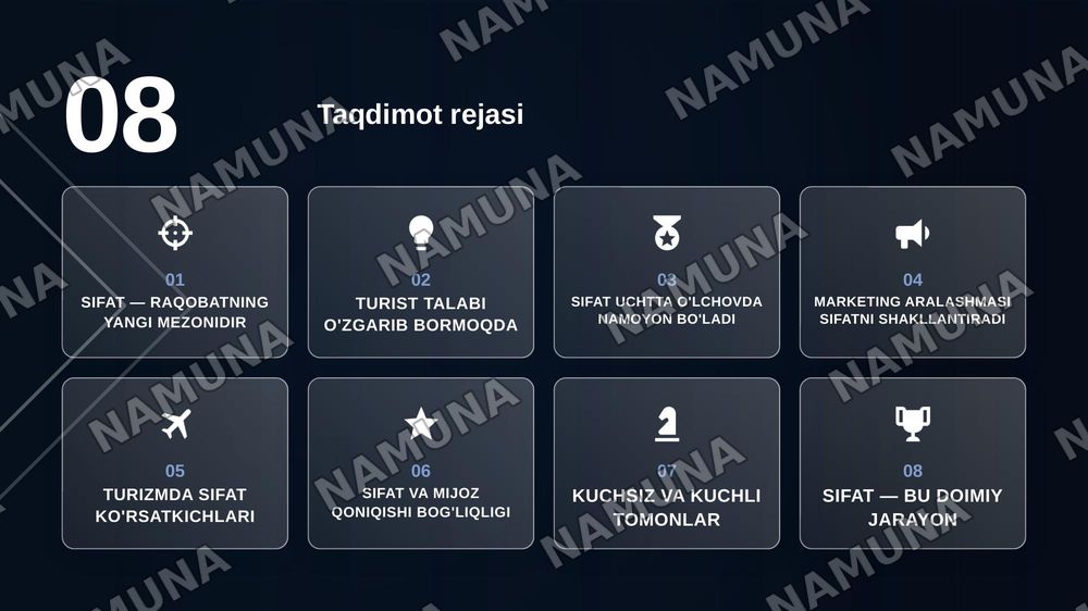 Turistik mahsulot sifatini boshqarishda marketingning roli. — zamonaviy taqdimot, 2-slayd