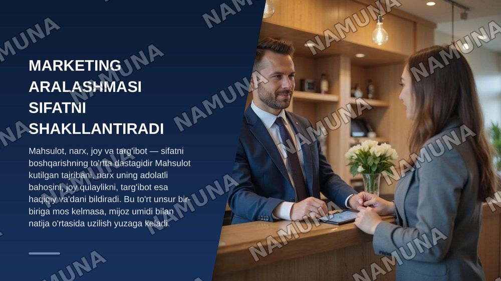 Turistik mahsulot sifatini boshqarishda marketingning roli. — zamonaviy taqdimot, 6-slayd