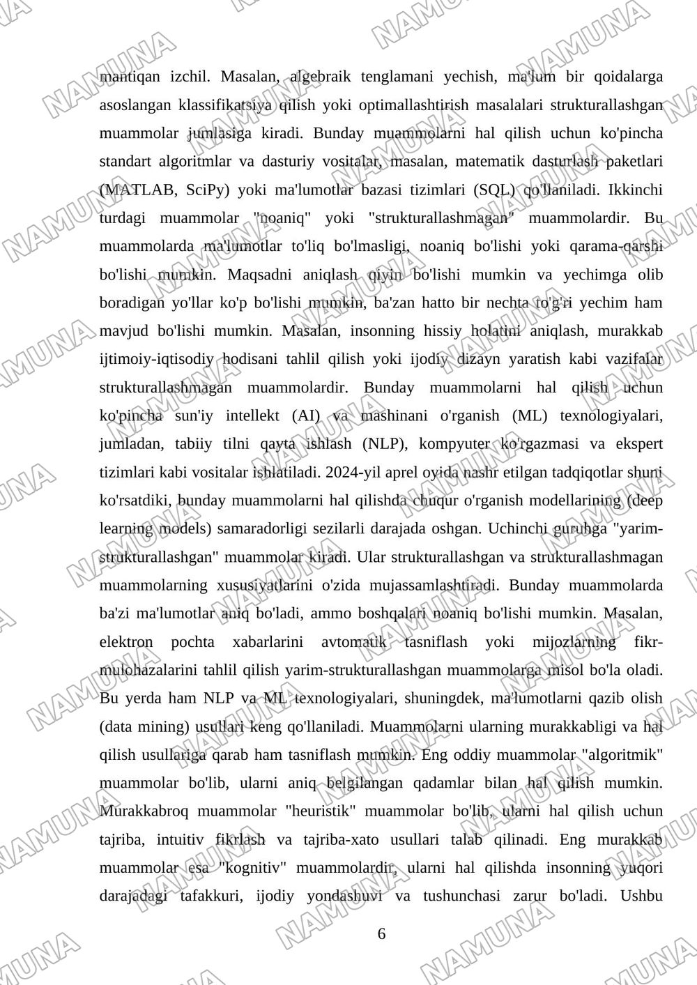 Mavzu: Texnik tizimlarda masalalarni yechishda amaliy dasturiy vositalar. — mustaqil ish, 6-varaq