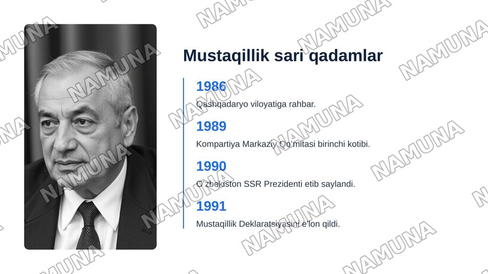 Oʻzbekiston respublikasi birinchi prezidenti Islom Karimov hayoti... — zamonaviy taqdimot, 4-slayd
