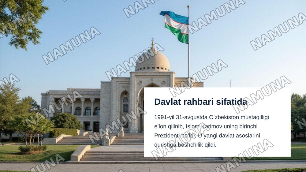 Oʻzbekiston respublikasi birinchi prezidenti Islom Karimov hayoti... — zamonaviy taqdimot, 5-slayd