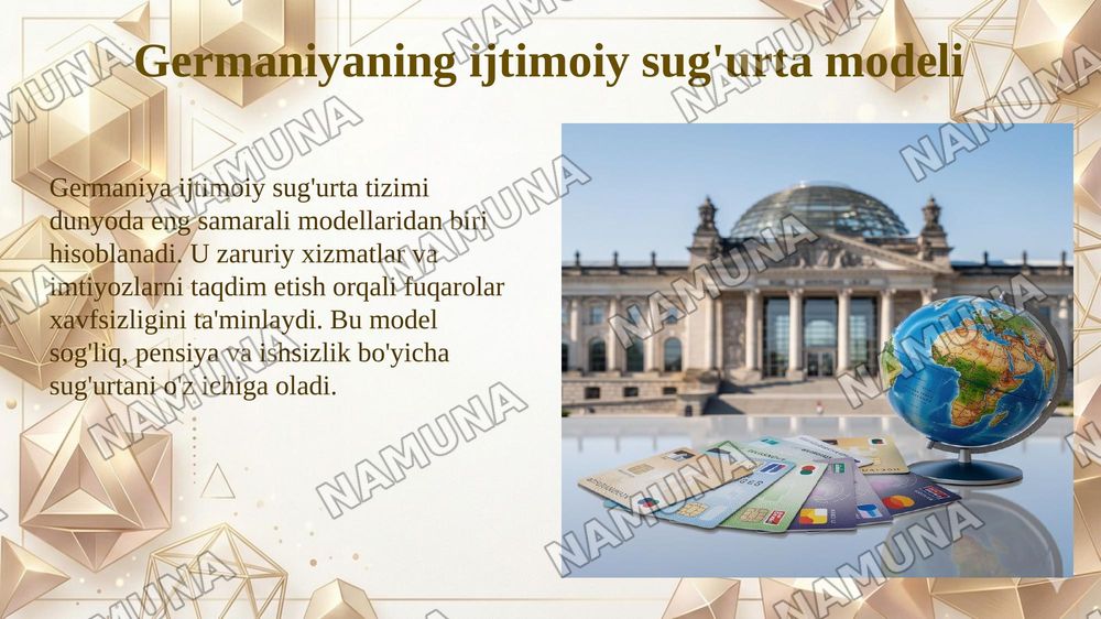 Rivojlangan mamlakatlarda ijtimoiy siyosat sohasida tajribalar va ulardan O’zbekistonda foydalanish yo’llari — 5-slayd