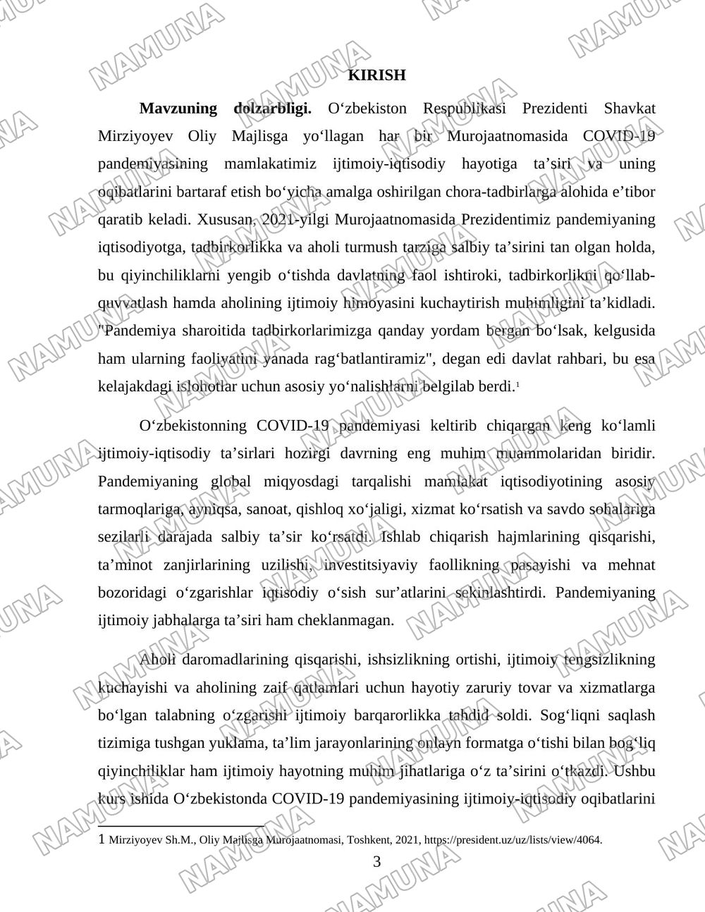 Oʻzbekistonda “Covid-19” pandemiyasining ijtimoiy-iqtisodiy oqibatlari — 3-varaq