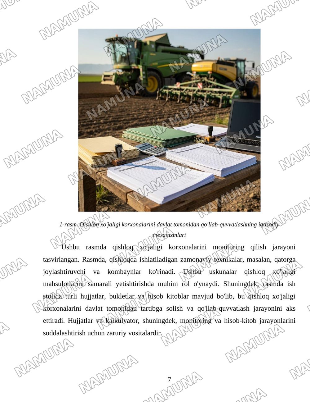 Ózbakistonda qishloq xójaligi korxonalarini davlat tomonidan tartibga solish va qóllab quvvatlash tizimi — 7-varaq