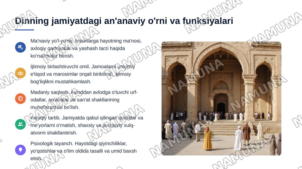 Hozirgi globballashuv davrida jamiyatda dinlarning o'rni — 4-slayd