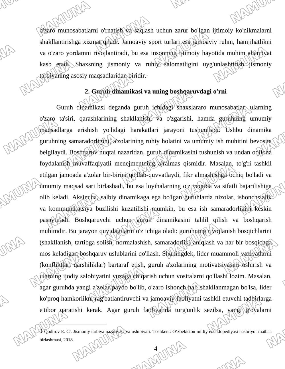 Jismoniy yarbiya va guruh boshqaruvi — 4-varaq