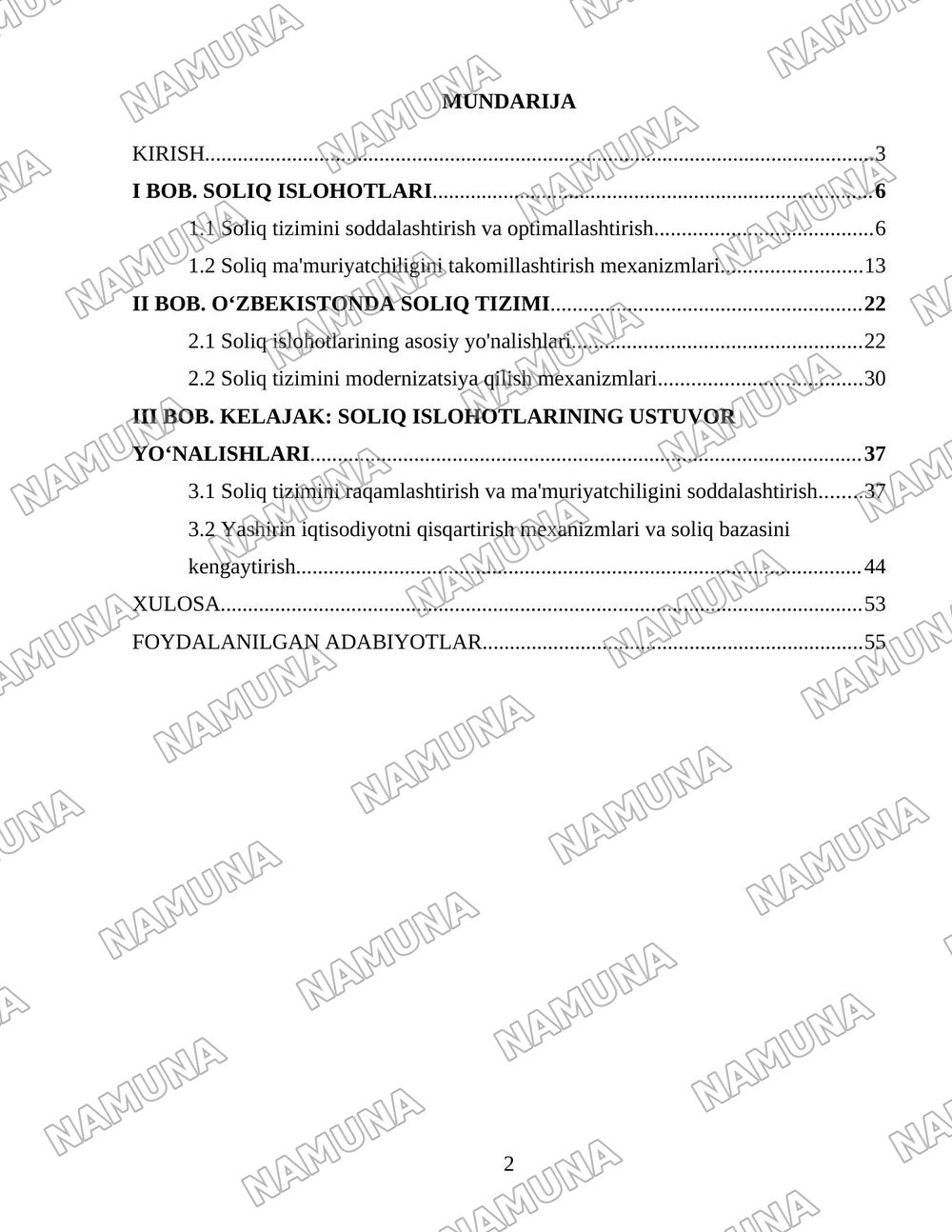 Oʻzbekistonda soliq islohotlarining ustuvor yoʻnalishlari — 2-varaq