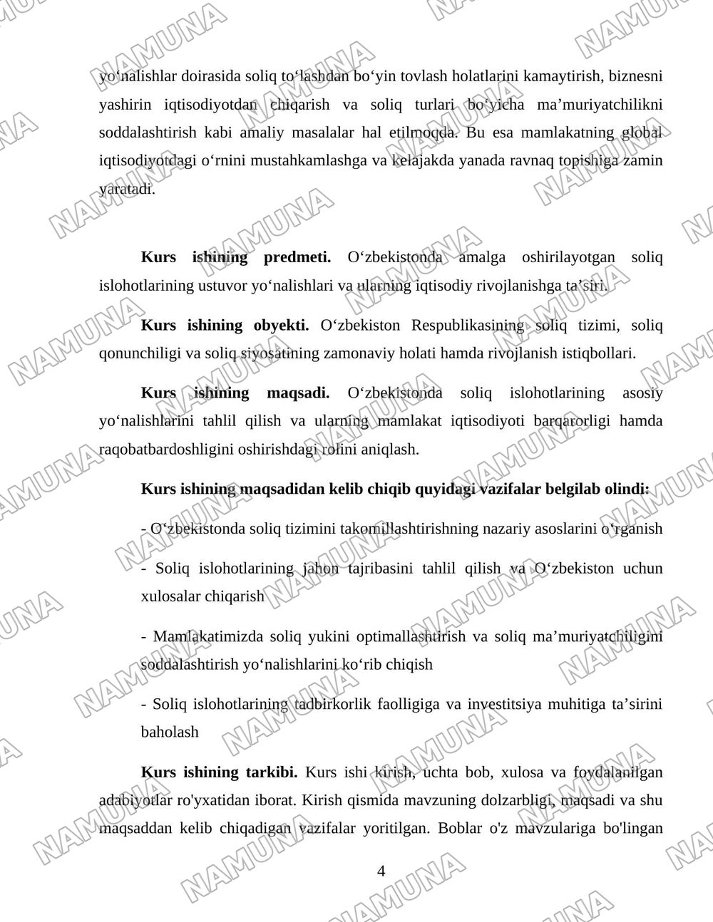 Oʻzbekistonda soliq islohotlarining ustuvor yoʻnalishlari — 4-varaq