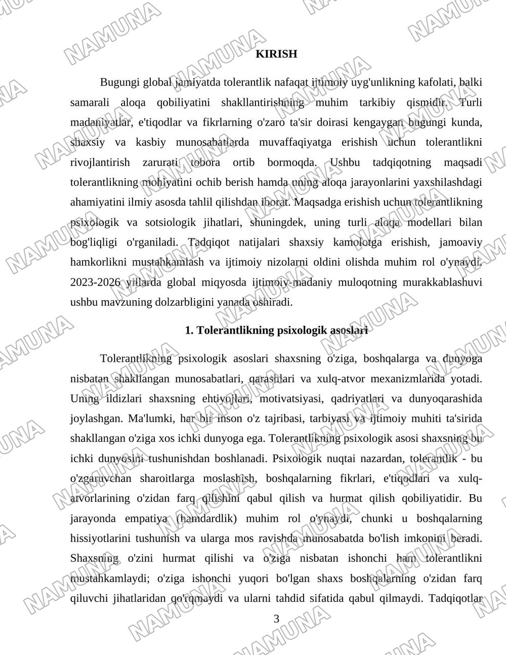 Tolerantlik va uning aloqa qobiliyatini rivojlantirishdagi ahamiyati — 3-varaq