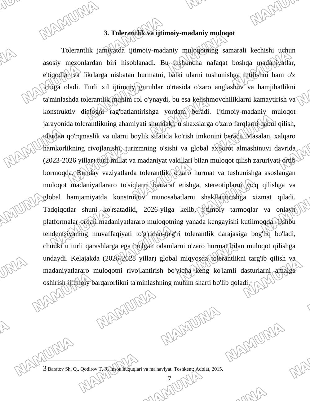 Tolerantlik va uning aloqa qobiliyatini rivojlantirishdagi ahamiyati — 7-varaq