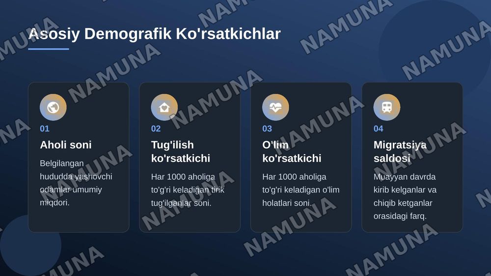 Global Demografik hisob kitoblar va proagnozlat ni hisoblash formulalari — 4-slayd