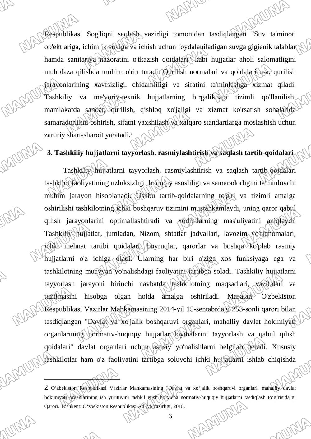 Tashkiliy hujjatlar — 6-varaq