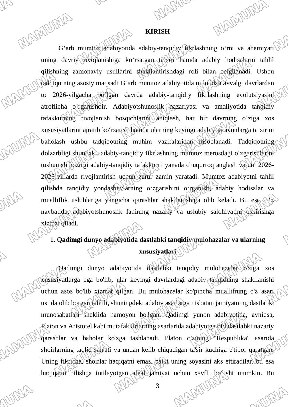 Gʻarb mumtoz adabiyotida adabiy-tanqidiy fikrlash taraqqiyoti — 3-varaq