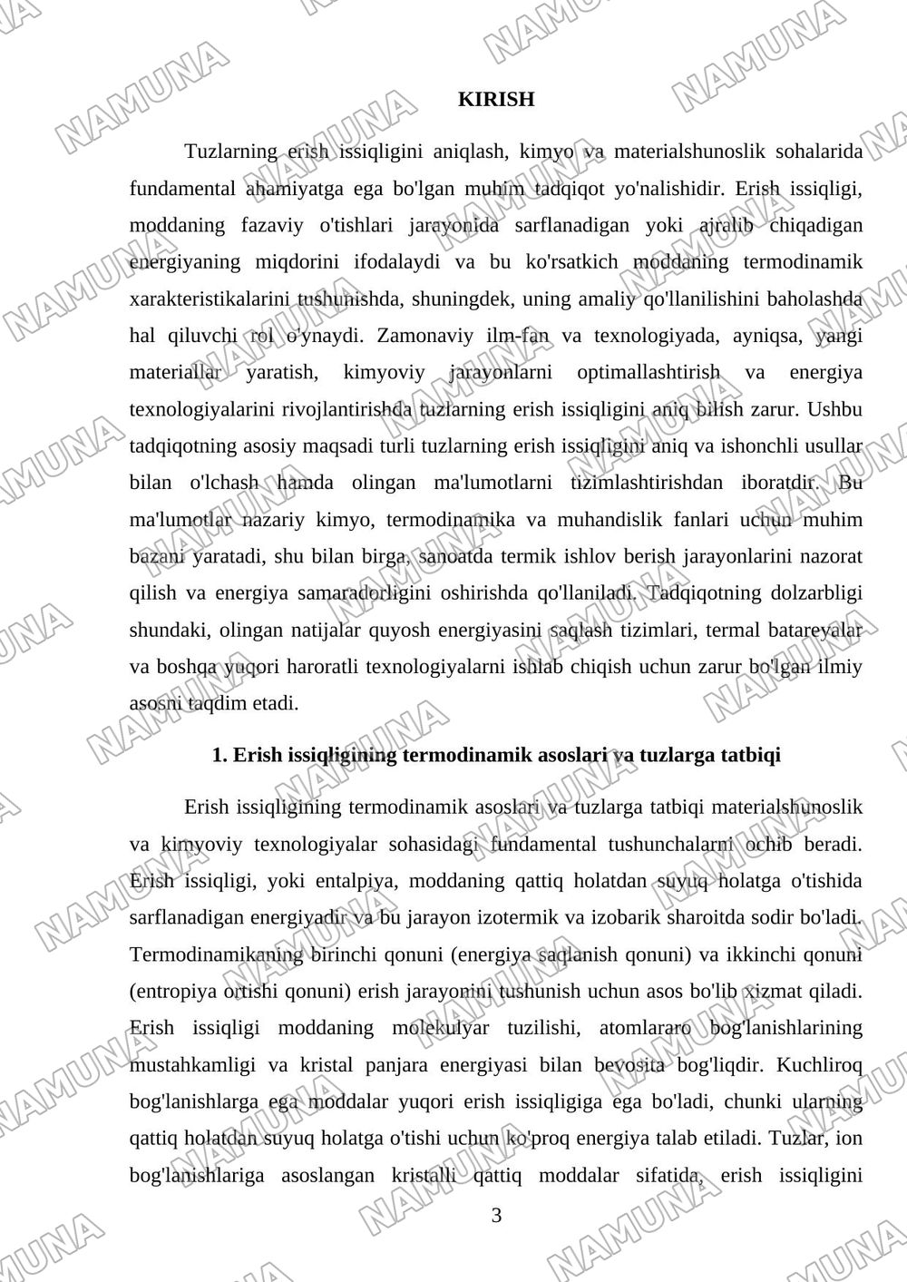 Tuzlarning erish issiqligini aniqlash — 3-varaq
