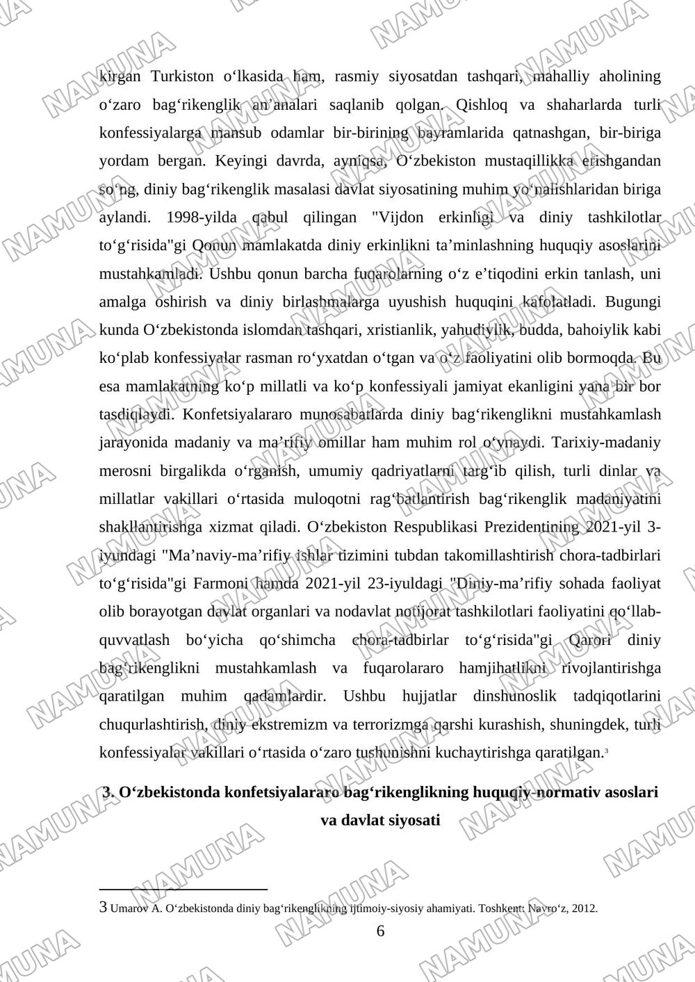 Oʻzbekistonda konfetsiyalar aro diniy bagʻrikenglikning tarixiy tajribasi — 6-varaq