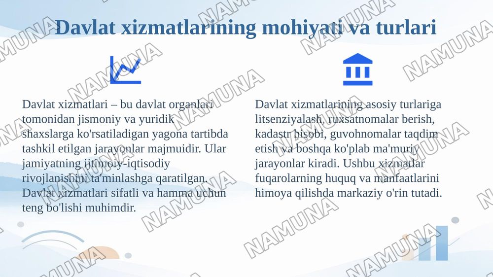 Davlat xizmatlari faniga kirish — 4-slayd
