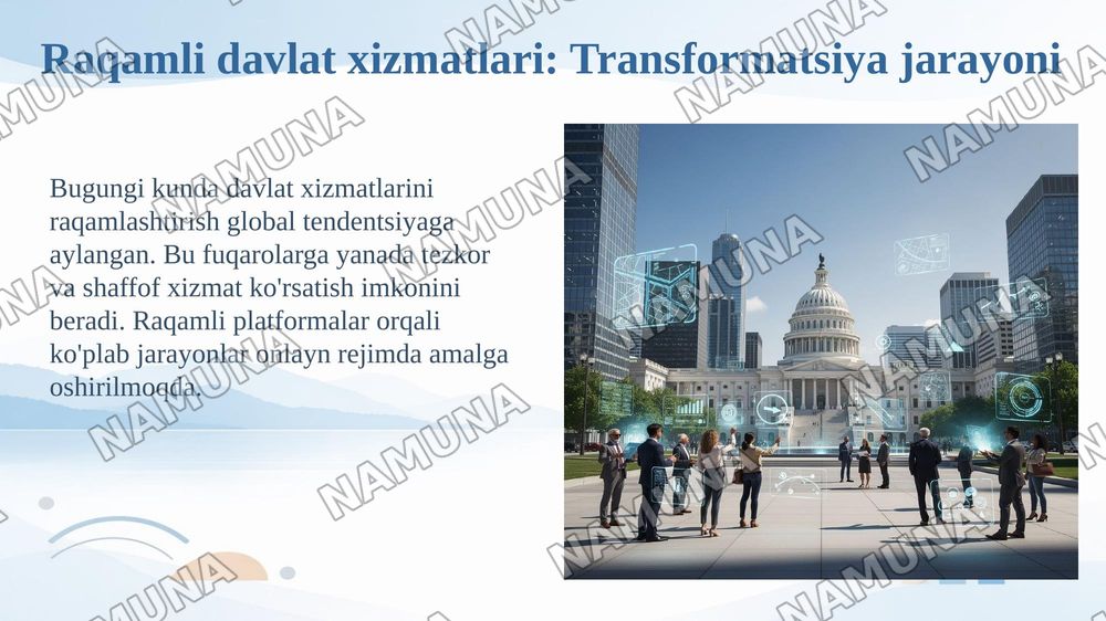 Davlat xizmatlari faniga kirish — 5-slayd