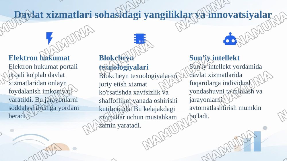 Davlat xizmatlari faniga kirish — 8-slayd