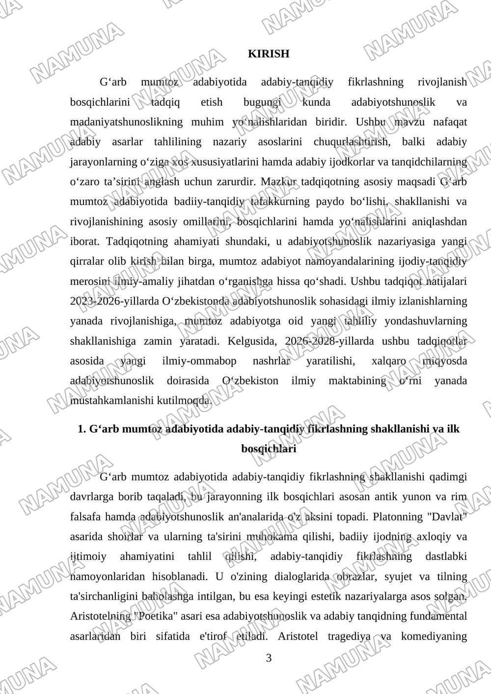 Gʻarb mumtoz adabiyotida adabiy-tanqidiy fikrlash taraqqiyoti — 3-varaq