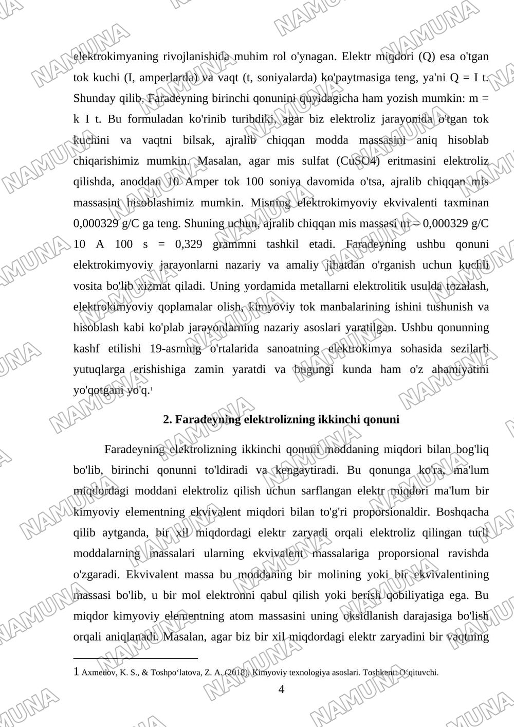 Elektroliz.elektroliz uchun Faradey qonunlari — 4-varaq
