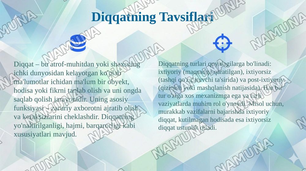 Diqqat va sezgi — 4-slayd