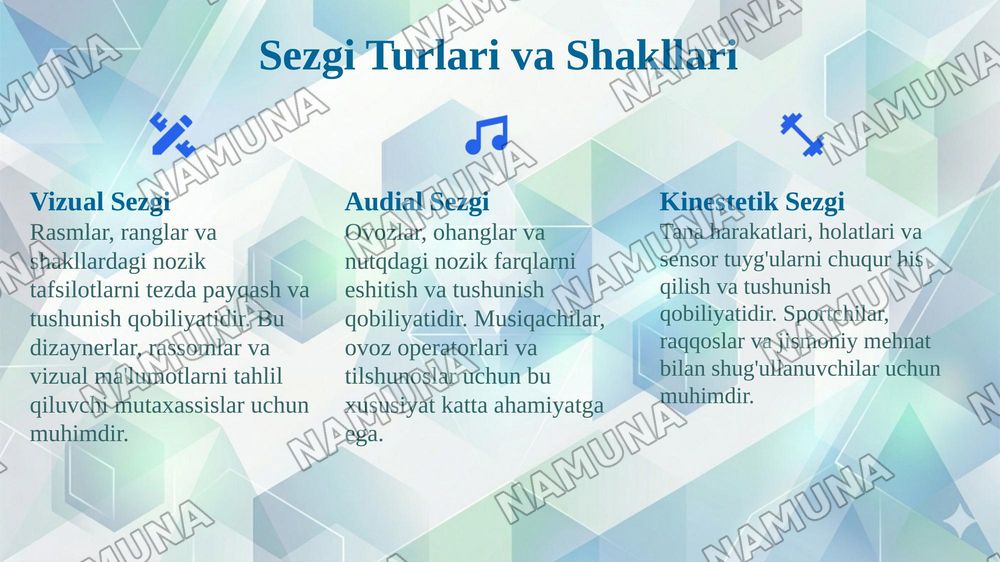 Diqqat va sezgi — 7-slayd