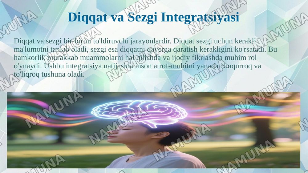 Diqqat va sezgi — 8-slayd