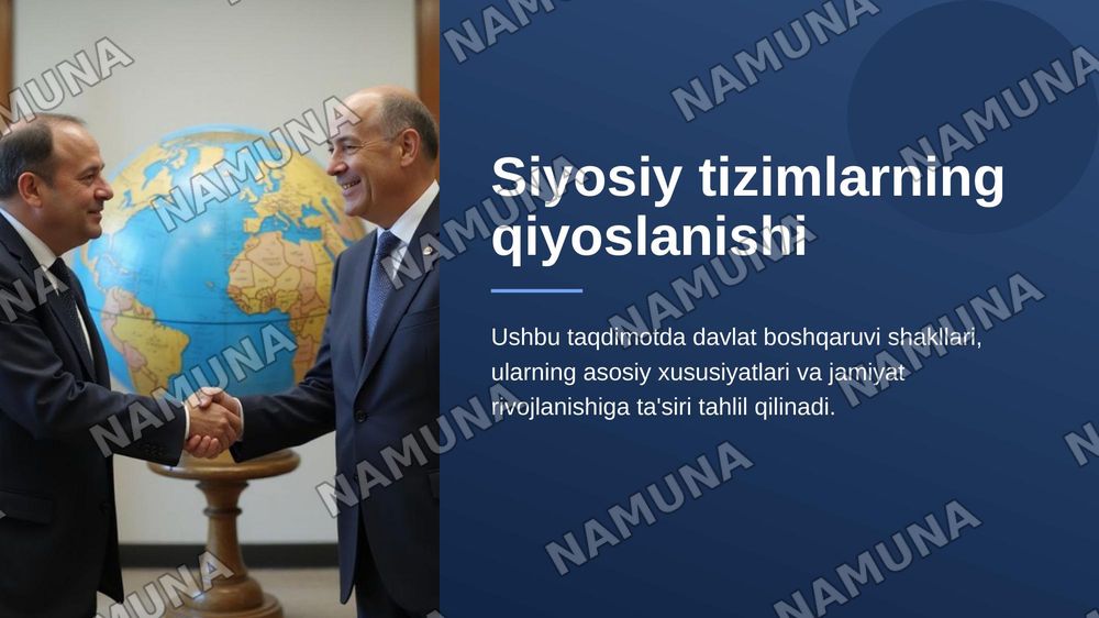 Siyosiy tizimlarning qiyoslanishi — 1-slayd