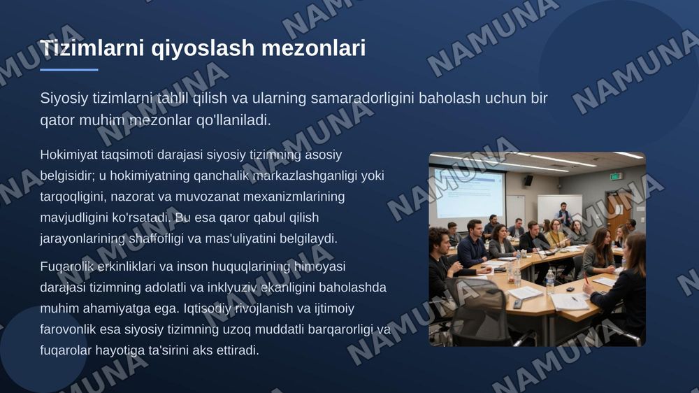 Siyosiy tizimlarning qiyoslanishi — 5-slayd