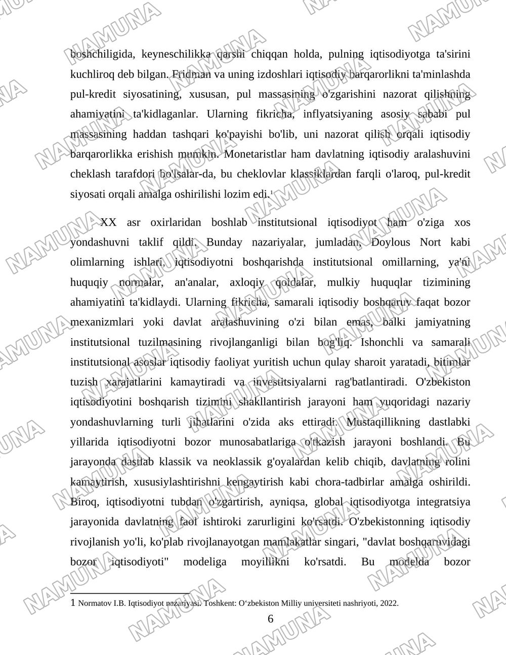 O‘zbekistonda iqtisodiyotni boshqarish va tartibga solish tizimining shakllanishi — 6-varaq