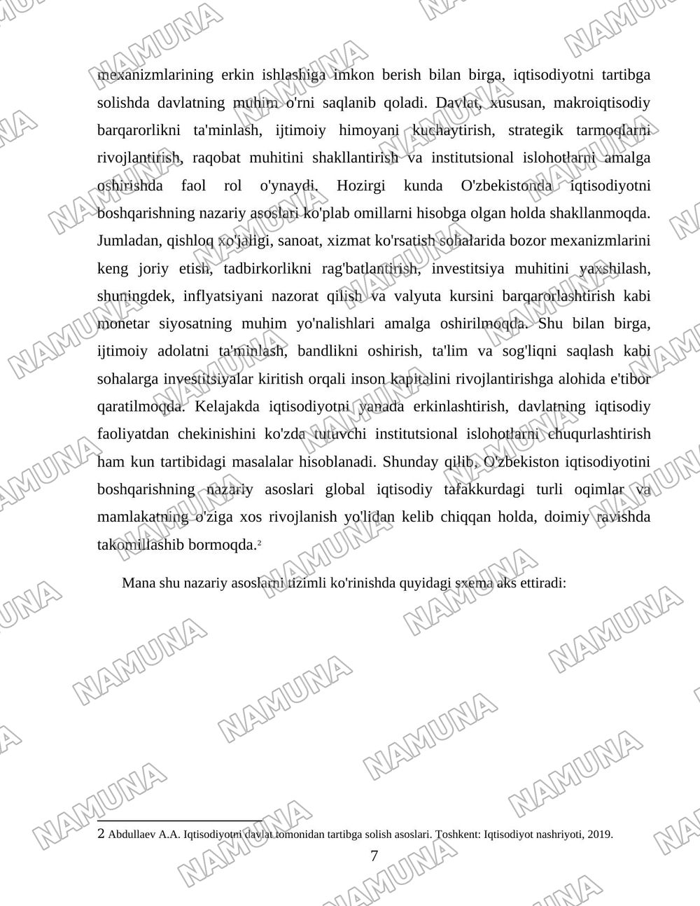 O‘zbekistonda iqtisodiyotni boshqarish va tartibga solish tizimining shakllanishi — 7-varaq