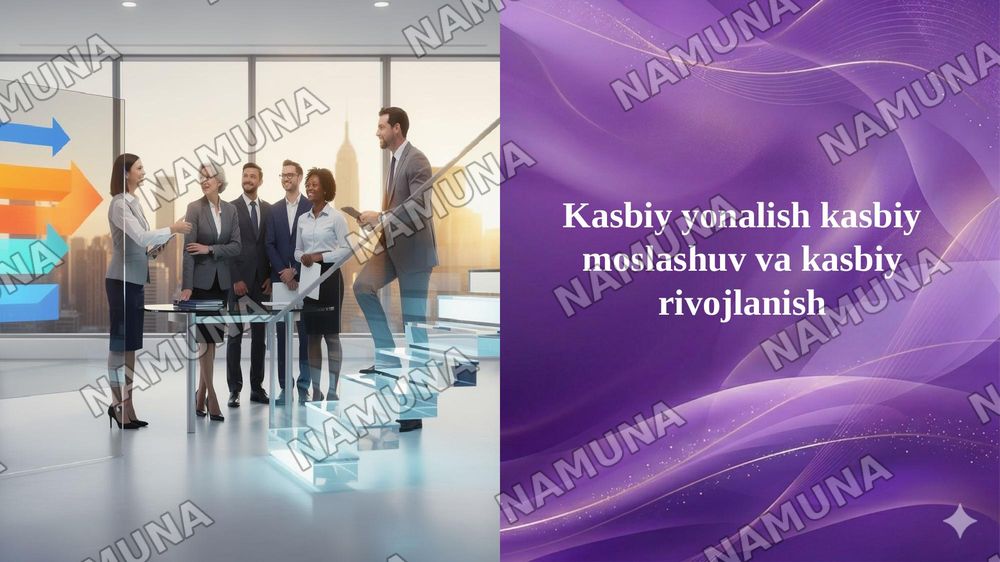 Kasbiy yonalish kasbiy moslashuv va kasbiy rivojlanish — 1-slayd