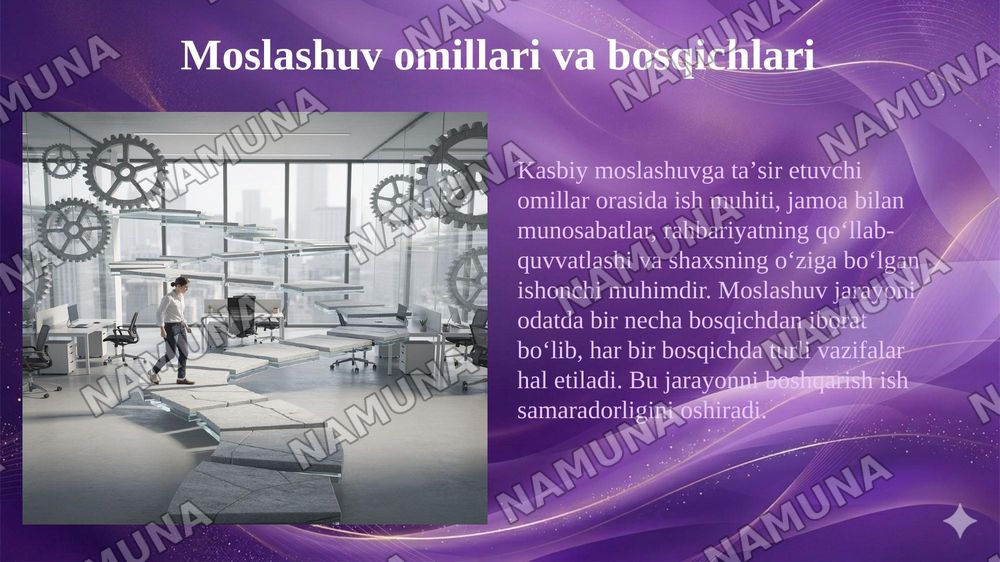 Kasbiy yonalish kasbiy moslashuv va kasbiy rivojlanish — 6-slayd