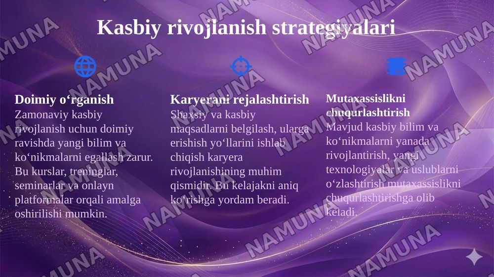 Kasbiy yonalish kasbiy moslashuv va kasbiy rivojlanish — 8-slayd