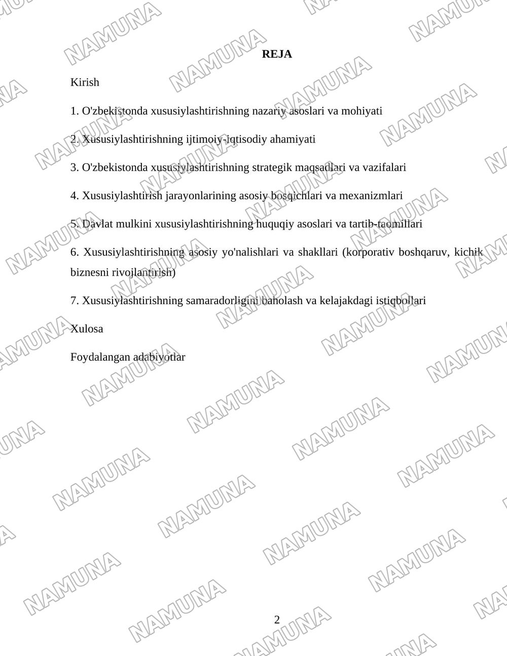 Oʻzbekistonda xususiylashtirish jarayonlarning vazifalari va bosqichlari — 2-varaq