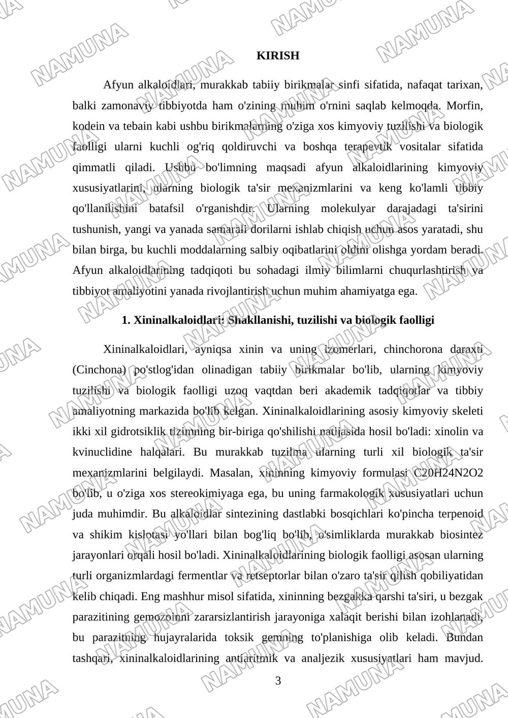 alkoloidlar izoxinolin hosilalari afyun alkoloidlariva xininalkoloidlari ularning biologek ta'siri va harakat mexanezmi tibbiyotda qullanilishi har birini formulalari bilan yoritilgan ko'k qora rangla — 3-varaq