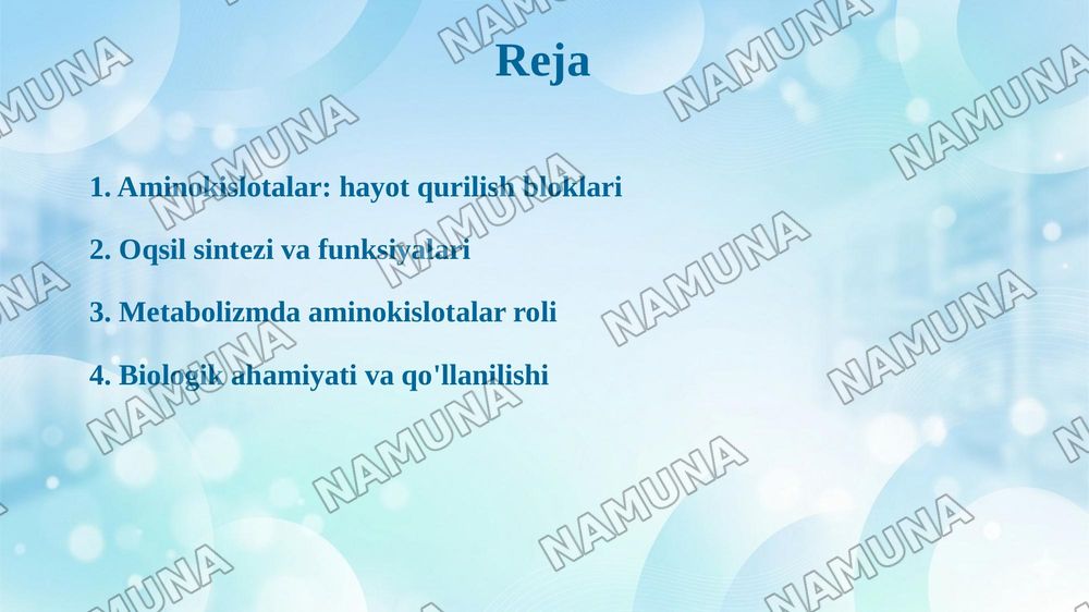 Aminokislotalarning biologik ahamiyati. — 2-slayd