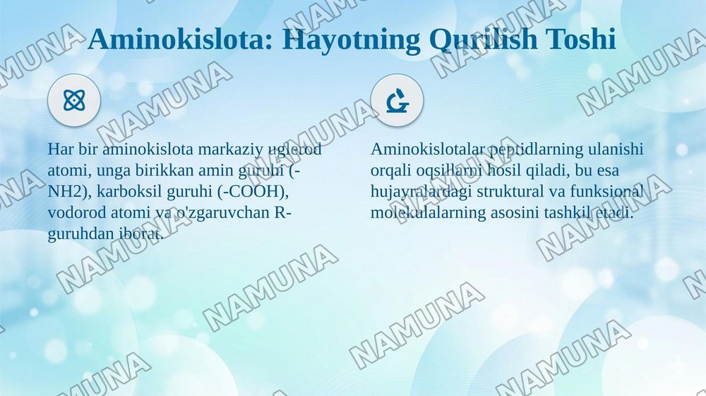 Aminokislotalarning biologik ahamiyati. — 4-slayd
