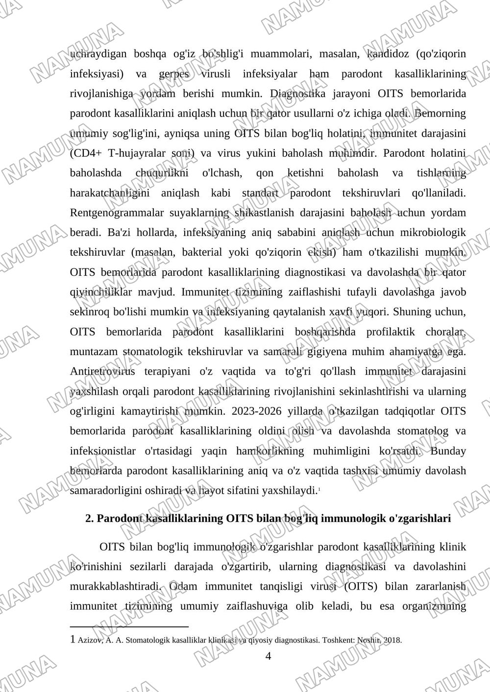 Oitsda paradontdagi o’zgarishlar klinikasi qiyosiy tashxis — 4-varaq