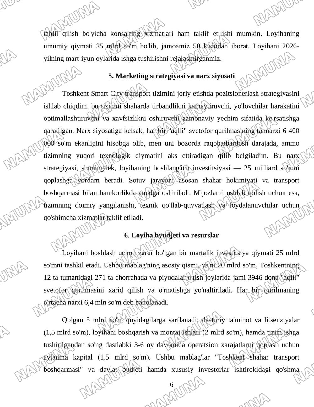 Toshkent Smart City — 6-varaq