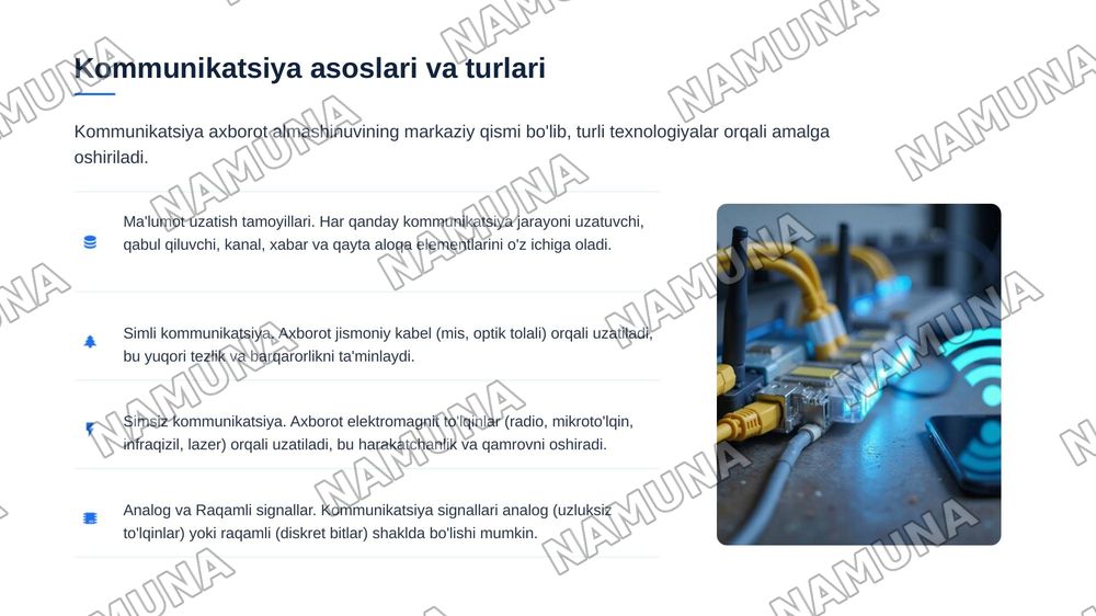 Kommunikatsion texnalogiyalar va tizimlar — 3-slayd
