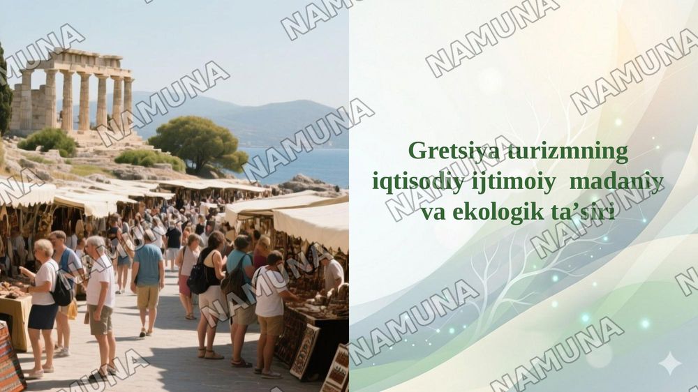 Gretsiya turizmning iqtisodiy ijtimoiy  madaniy va ekologik taʼsiri — 1-slayd