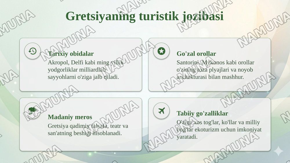Gretsiya turizmning iqtisodiy ijtimoiy  madaniy va ekologik taʼsiri — 4-slayd