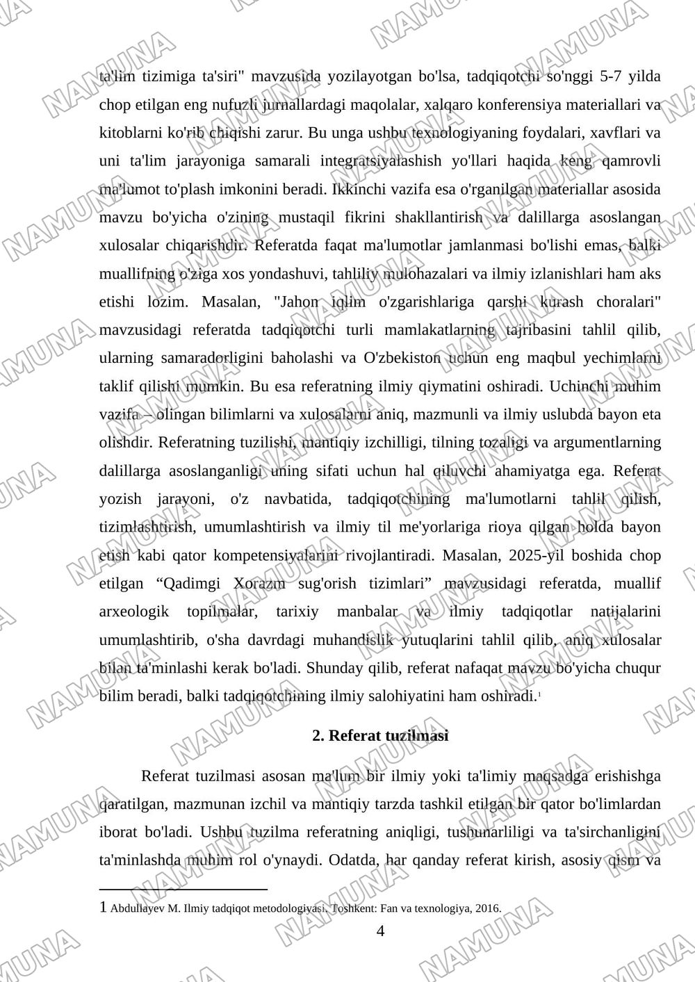 Referat yozish — 4-varaq