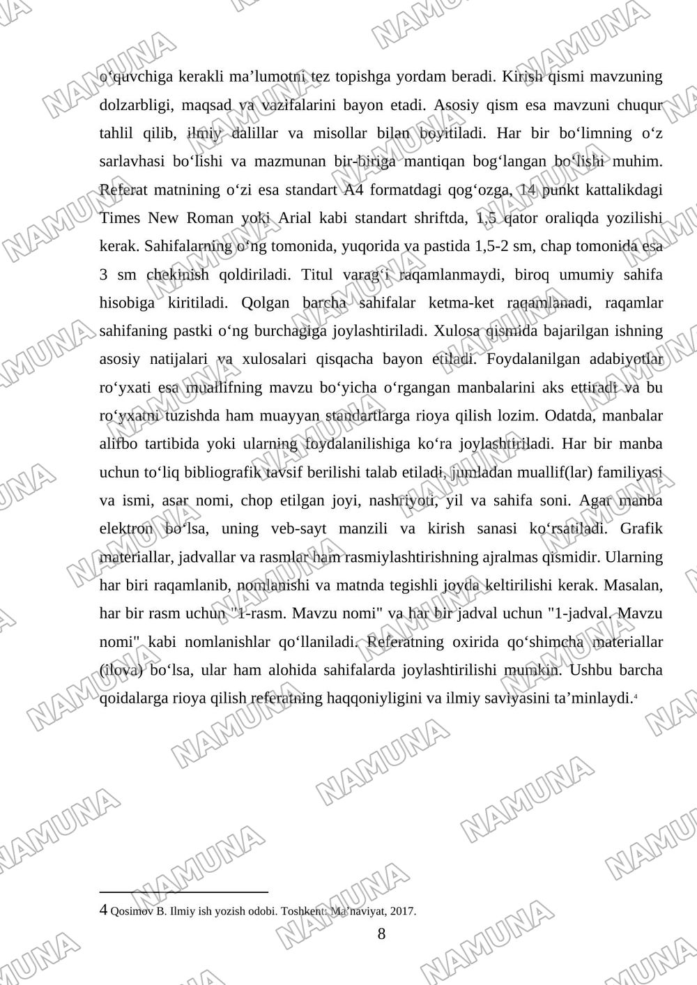 Referat yozish — 8-varaq