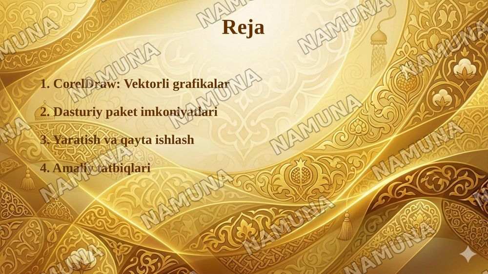 CoreDraw Vektorli tasvirlarni yaratish va qayta ishlash tizimi.CorelDraw dastirlari paketi haqida umumiy maʼlumotlar — 2-slayd