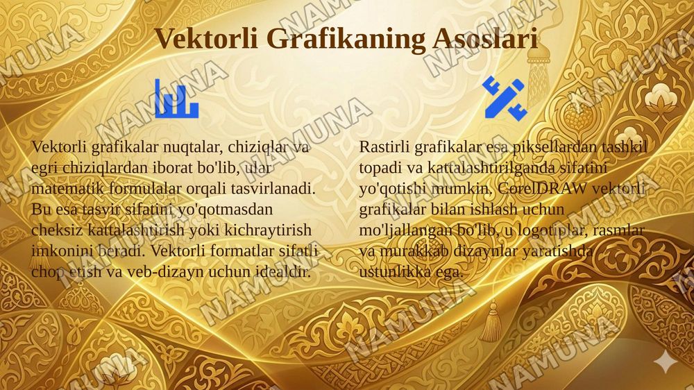 CoreDraw Vektorli tasvirlarni yaratish va qayta ishlash tizimi.CorelDraw dastirlari paketi haqida umumiy maʼlumotlar — 4-slayd