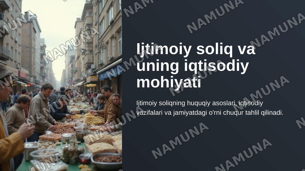 Ijtimoiy soliq va uning iqtisodiy mohiyati — 1-slayd